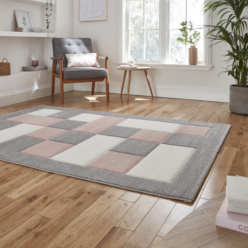 Beane area rug Machine Woven Rectangle Grey/Rose, Rectangle 80cm x 150cm