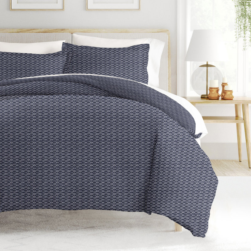 Duvet Cover Set Home Diamond Pattern, Twin/ Twin XL Duvet + 1 Sham, Navy