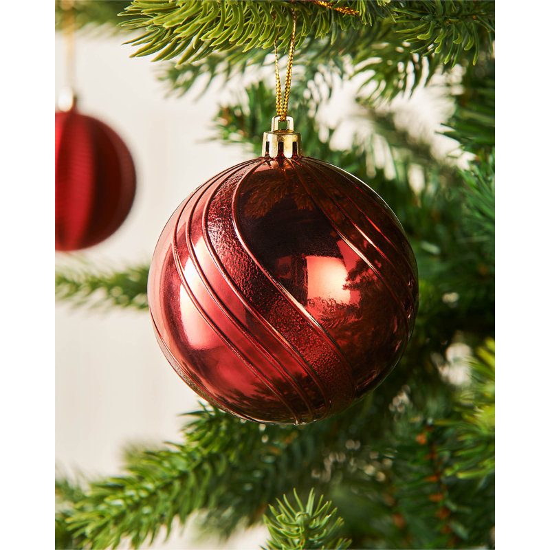 9.29cm Solid Colour Plastic / Acrylic Bauble, Red