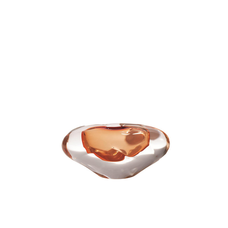 Abstract Bean Vase-Persimmon-Lg, Orange, 4" H x 4" W x 8.75" D