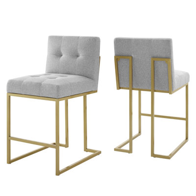 Ensemble de 2 tabourets de comptoir en tissu Privy