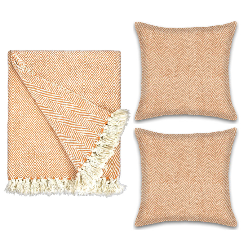 Jeté en coton Fowlkes, Orange