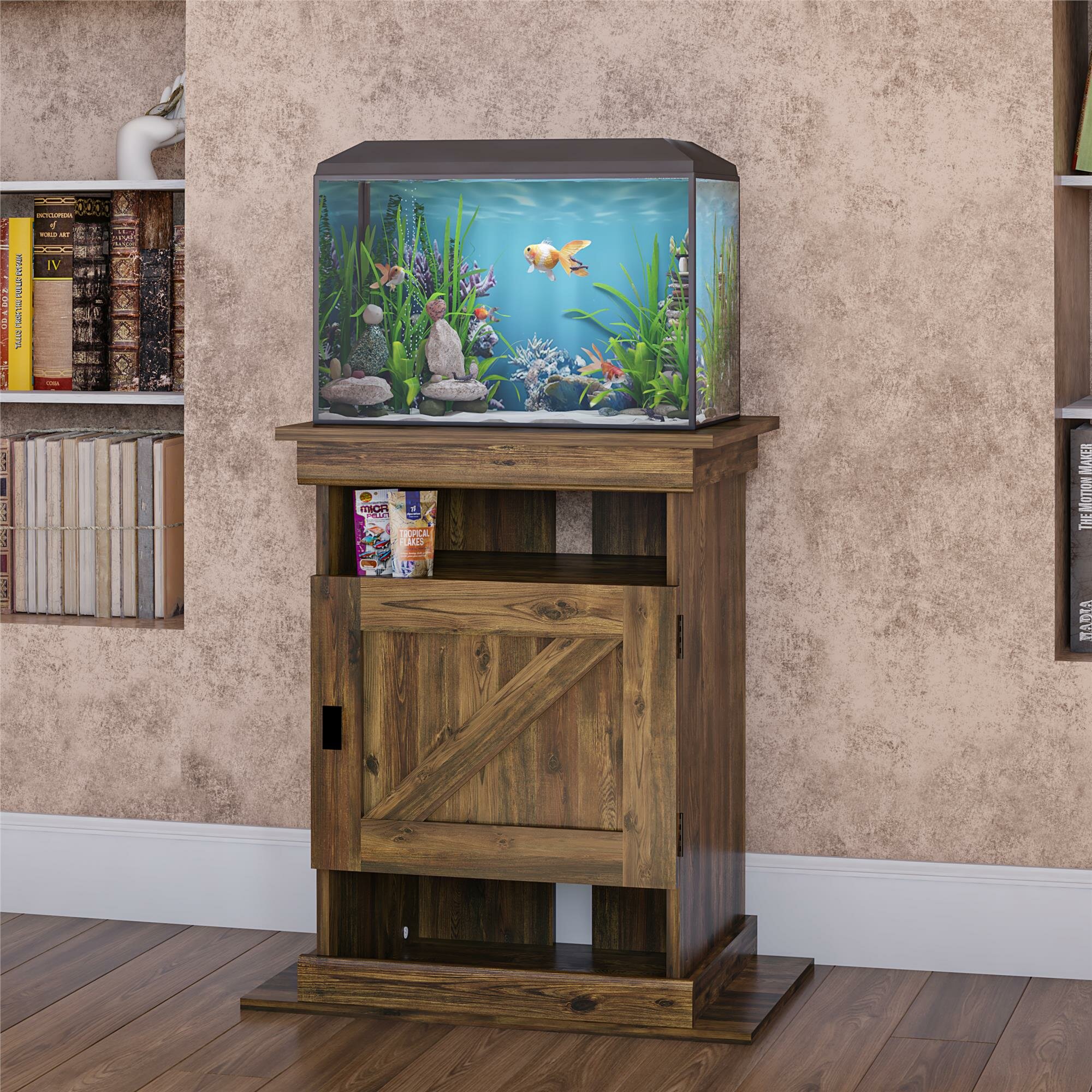 PAKASEPT Aquarium Stand with Cabinet, Fish Tank Stand with
