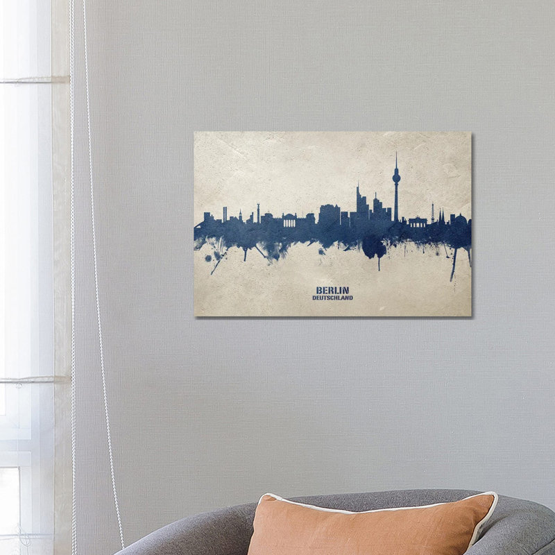 Berlin Deutschland Skyline Concrete by Michael Tompsett - Wrapped Canvas Gallery-Wrapped Canvas Giclée