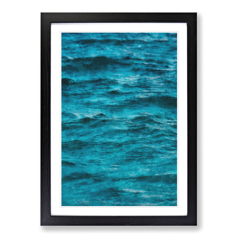 Edges Of The Sea - Single Picture Frame Painting on MDF, Black Framed, 33cm H x 24cm W x 2cm D