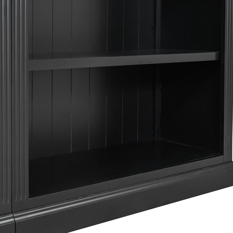 Bibliothèque moderne 5 avec DEL, bois massif, tablettes réglables, noir pour rangement de bureau à effacer, bureau en bois, tableau, stylo