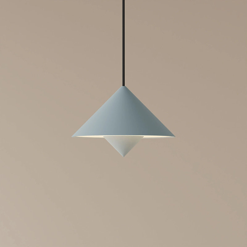 Jai Pendant Light, 14'' H x 9.84'' W x 9.84'' D, Walnut, Black