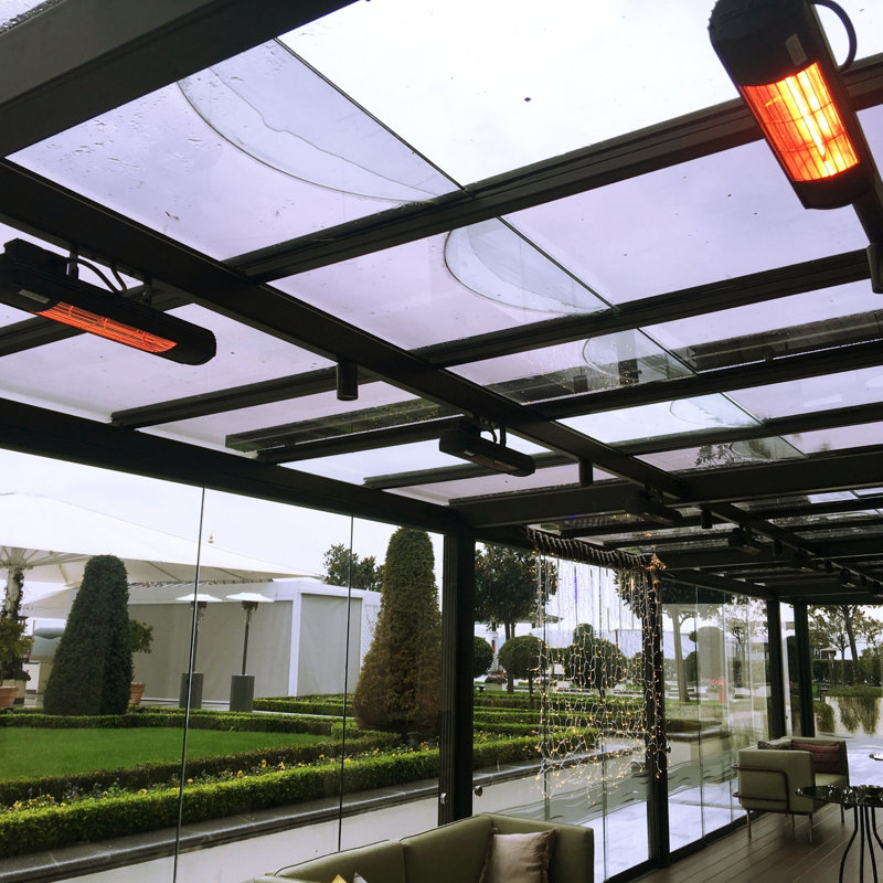 Electric Ceiling Mounted Patio Heater, Black