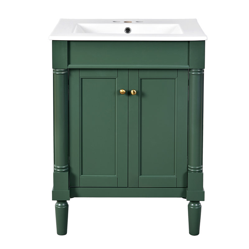 Meuble-lavabo 24 po avec lavabo supérieur, Vert