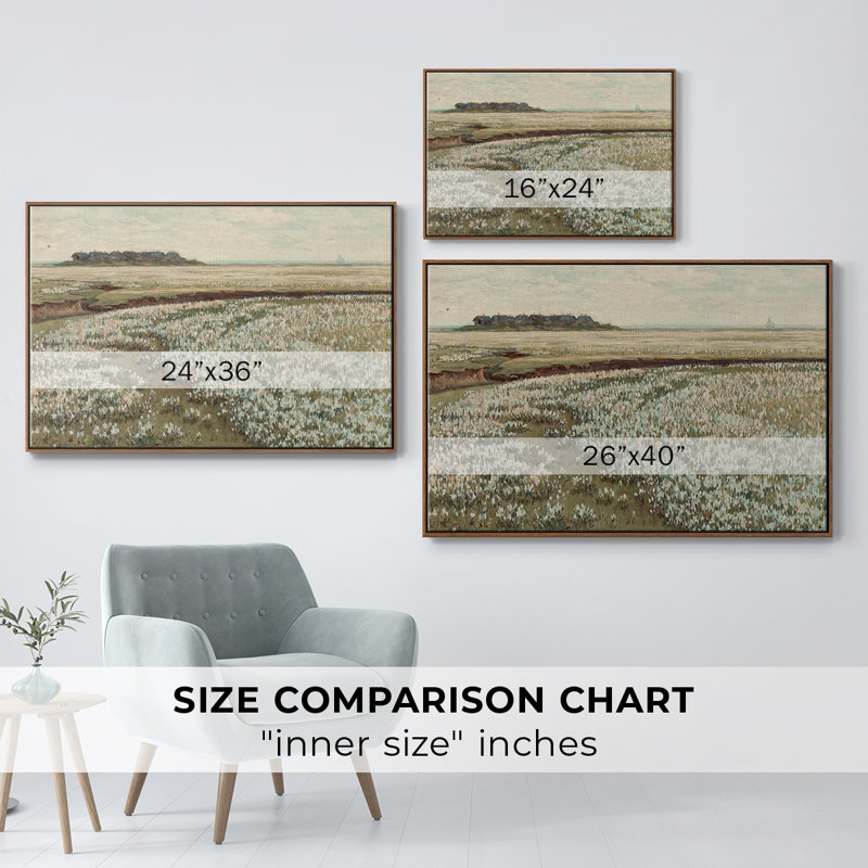 «Vintage Landscape XLIX», reproduction sur toile à cadre flottant, Noyer, H 25 po x l 37 po