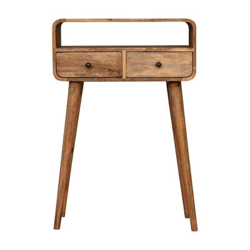 Console en bois massif 23,62 po Deitke, Beige
