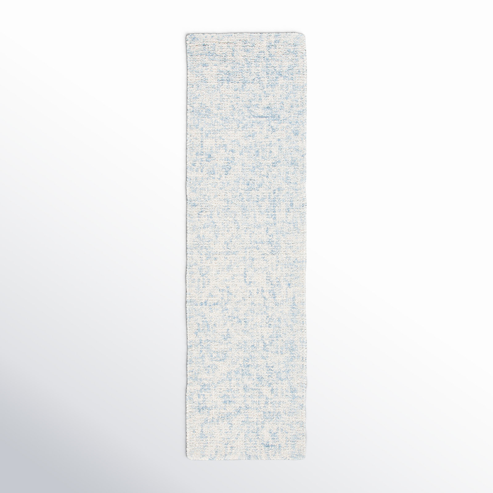 Fredi Light Blue Ivory Hand-Woven Abstract Rug, Runner 2'3" x 7'