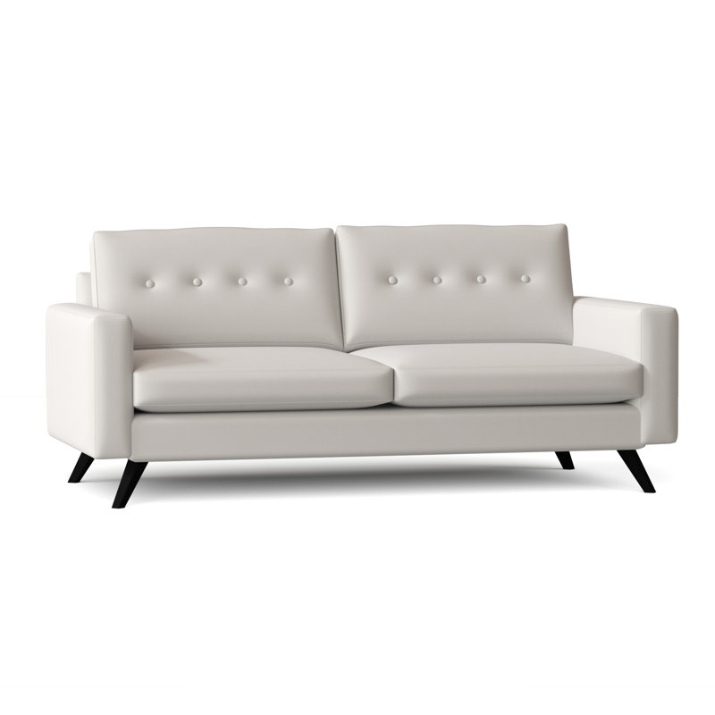 Canapé à accoudoirs carrés de 84 po Amber, Standard, Blanc Cape, Noir
