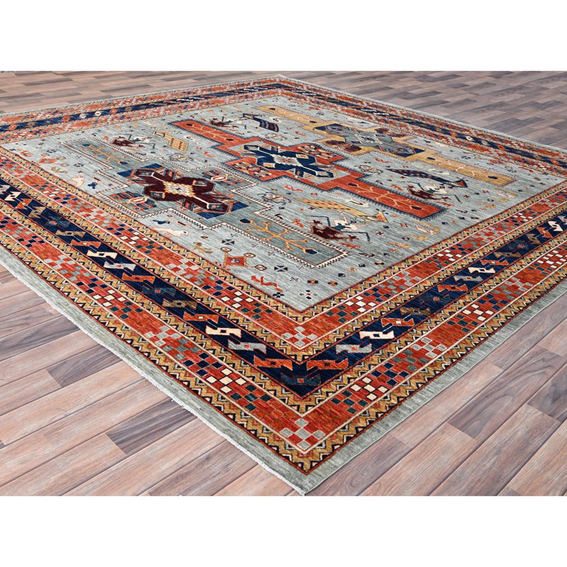 Tapis unique gris de 10 pi x 10 pi Audery