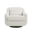 Fauteuil surdimensionné rembourré en chenille beige avec coussin et base en métal-455415332