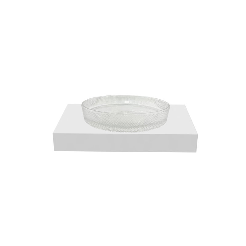 Vasques décoratives ovales en cristal noir 20 "avec base blanche 36", Transparent