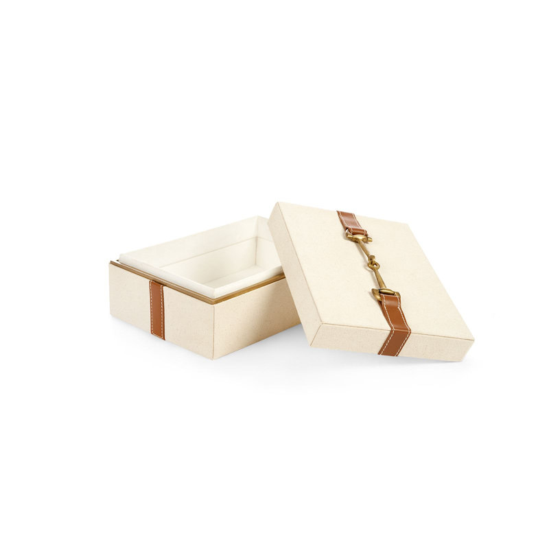 Buckley Handmade Decorative Box, Tan/Natural