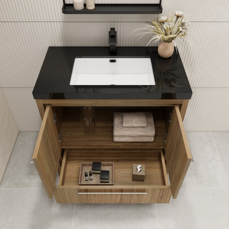 Ensemble de meuble-lavabo simple 36 po Enville, Chêne naturel