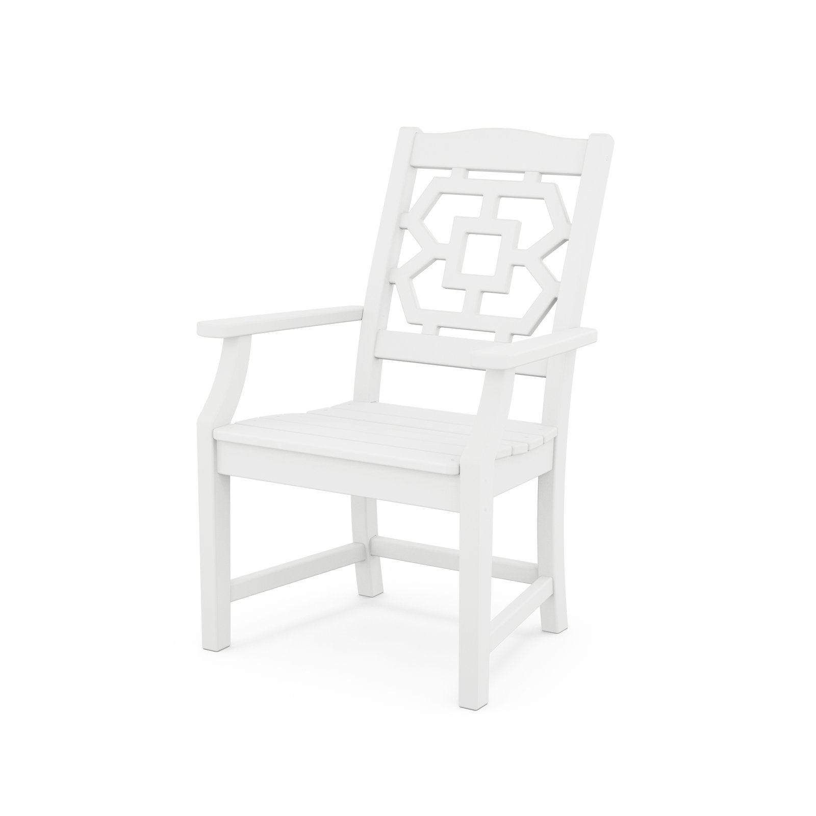 Chinoiserie Outdoor Dining Armchair, White