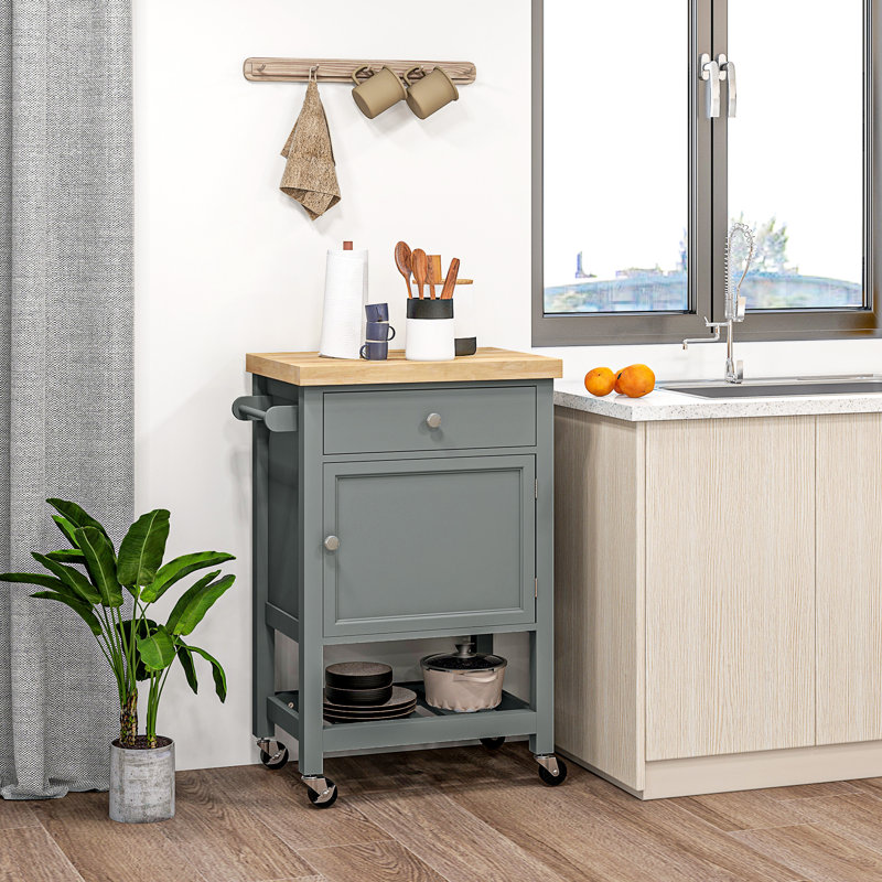 HOMCOM Utility Kitchen Cart, Gray