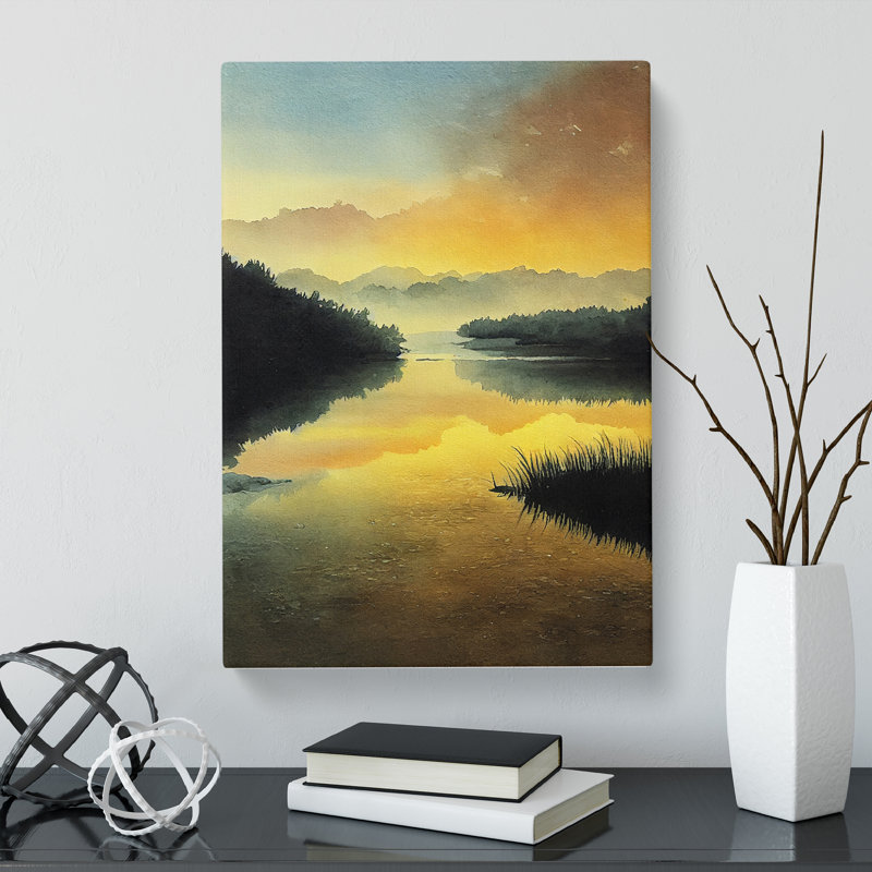Watercolour Pond Vol.1 - Wrapped Canvas, 76cm H x 50cm W x 3cm D