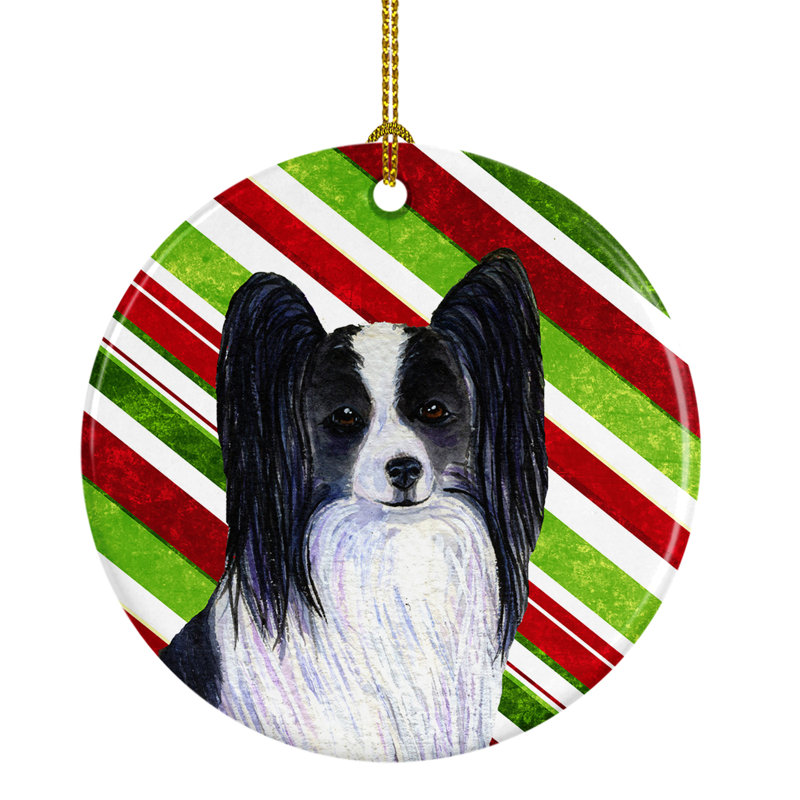 Ornement figurine suspendu en céramique de noël papillon