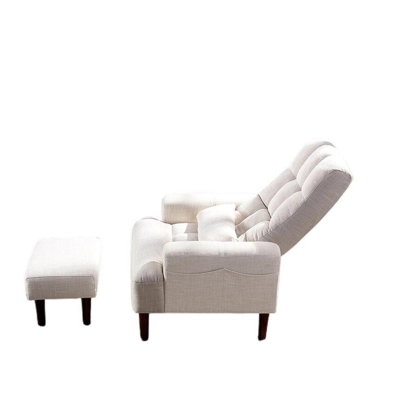 Fauteuil inclinable et confortable avec canapé-lit Redde Boo, Blanc, crème