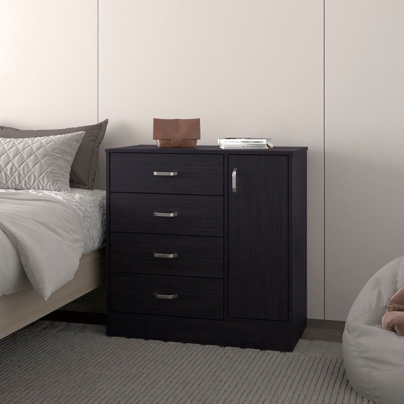 Commode 4 tiroirs avec armoire latérale Wenge