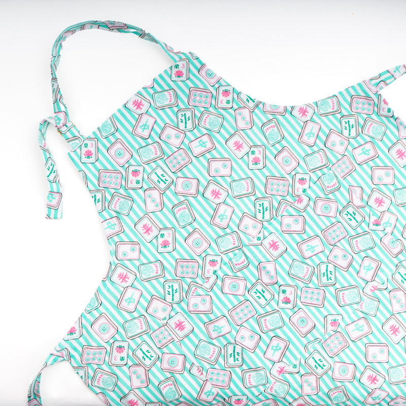 Christmas Block Print Cotton Bib Apron