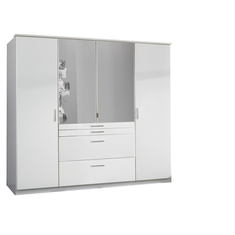 Gyanni 4 Door Manufactured Wood Wardrobe, White