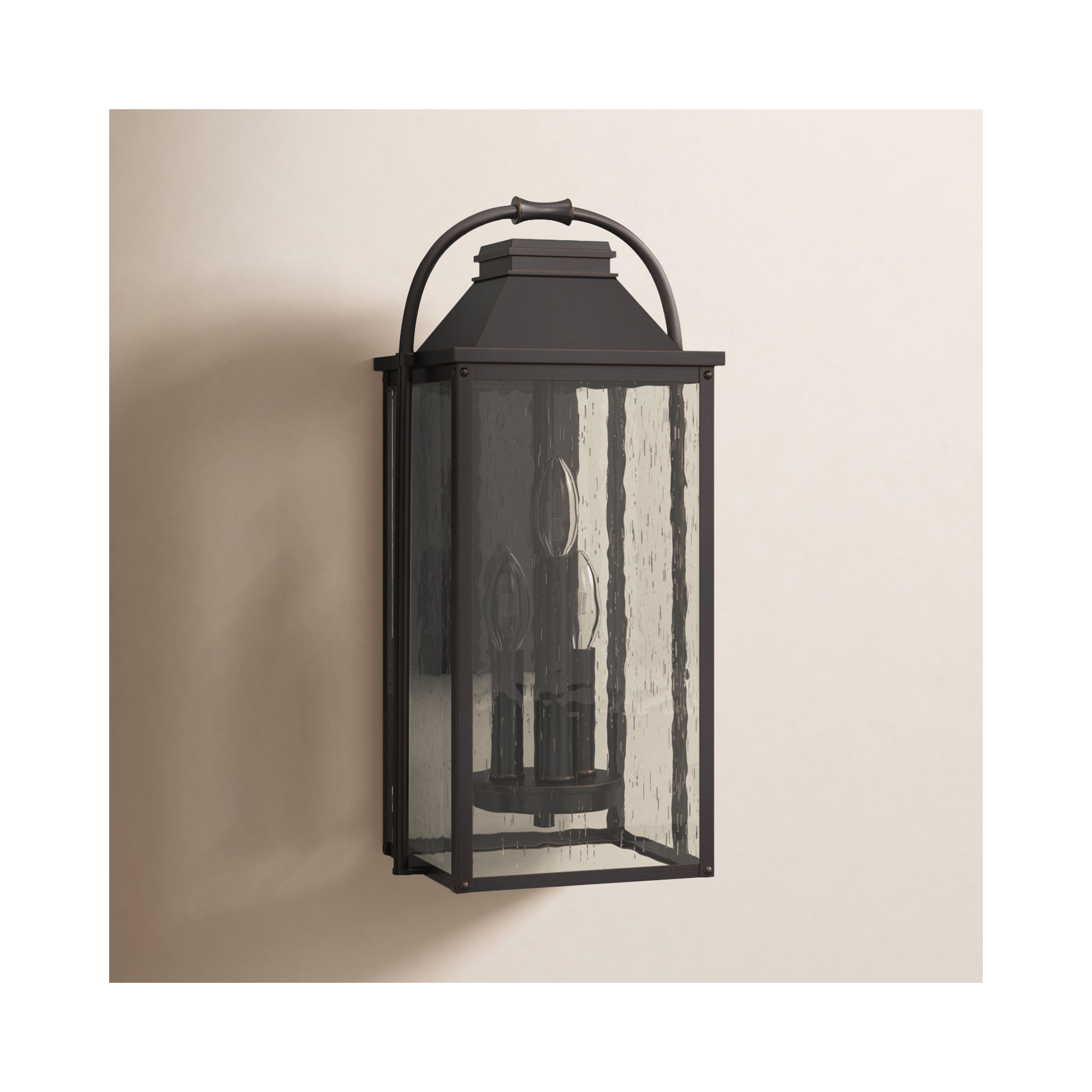 Newson 3 Light Outdoor Aluminum Wall Light, 22.5" H x 10.5" W x 9.13" D, Antique Bronze