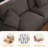 Chenille Modular 6 Wide Seats U-shaped Chaise Sectional with Two Large Ottomans-987183119