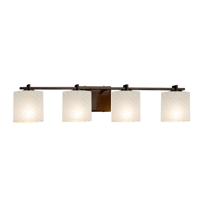 Éclairage pour salle de bain à intensité variable 4 lumières Casson, Bronze foncé, Tissage, Oui