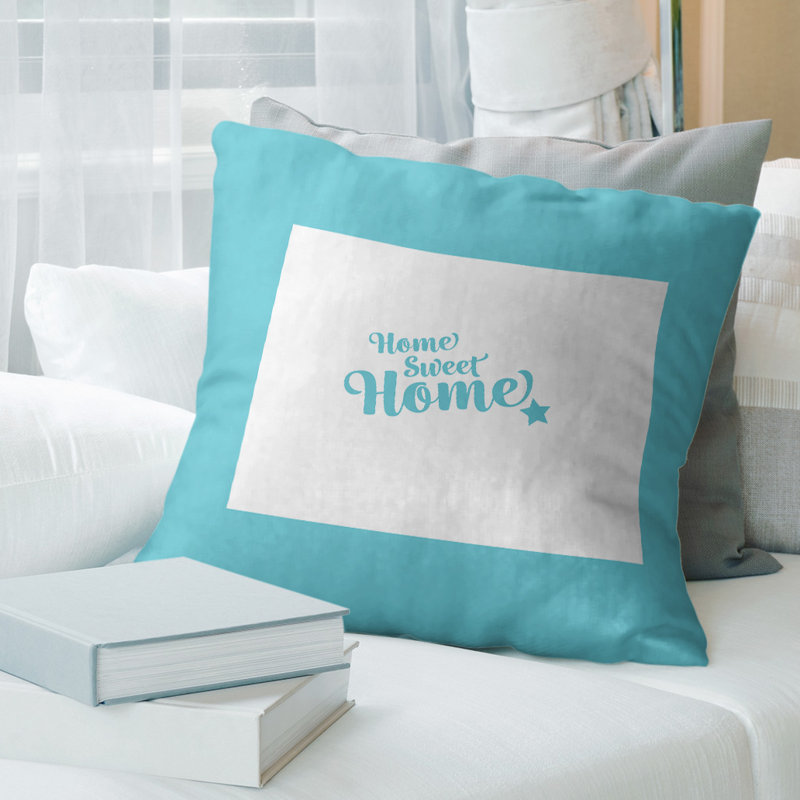 Coussin doux home, Casper, 14 po x 14 po, Bleu sarcelle