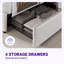 Lit plateforme tapissier avec 4 tiroirs et capitonnage élégant Zelna-1001038712-1001038710