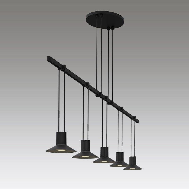 Suspenders 5 - Light Satin Black LED Kitchen Island Pendant