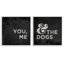 «You, Me and The Dogs Quote Family Pet Black White» par Gigi Louise - ensemble de 2 reproductions d'art textuel