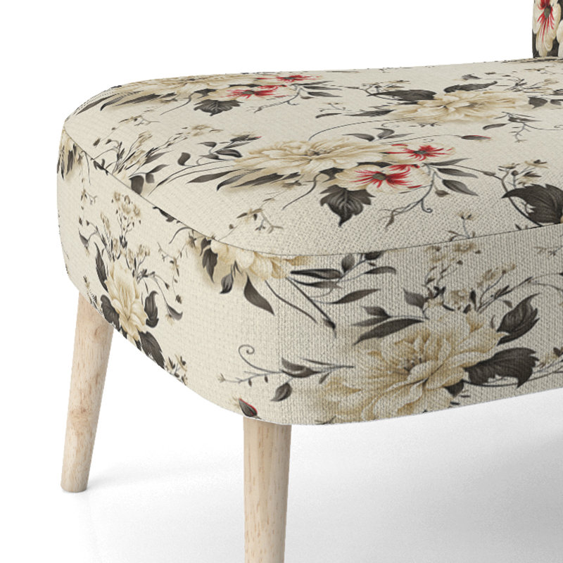 Chaise d'appoint rembourrée Cottage A, Motif victorien de simplicité minimaliste IV