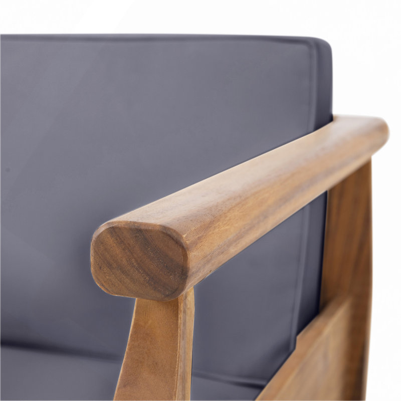 Ensemble de conversation avec coussins Mcclurg, Gris foncé, 2 pièces: table, causeuse