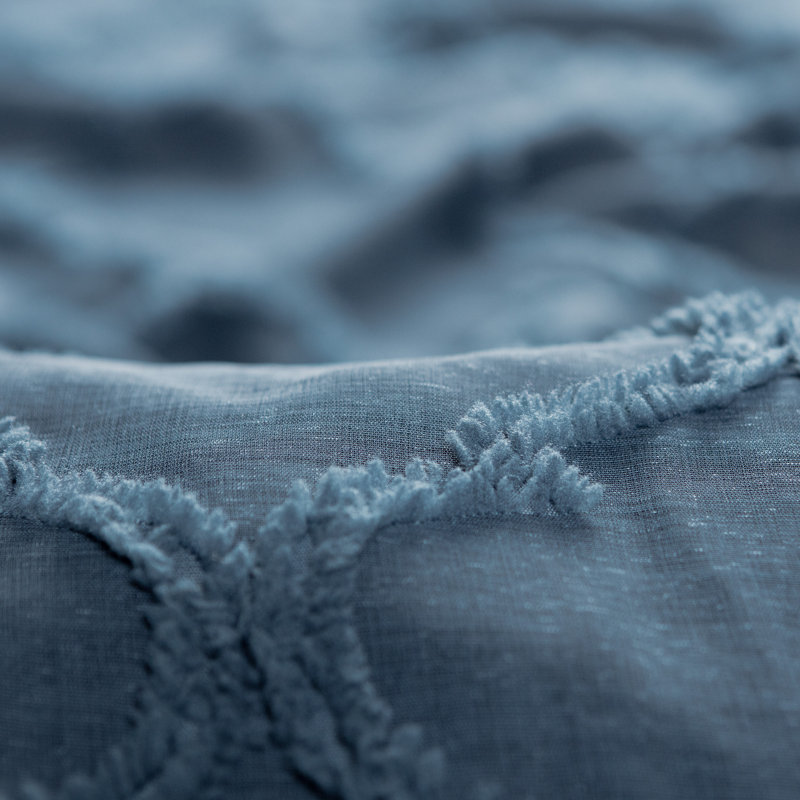 Paire de rideaux transparents avec œillets Ashat, Bleu foncé, L 52 po x L 63 po