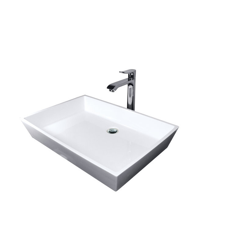Lavabo de salle de bain rectangulaire double fait à la main Prism