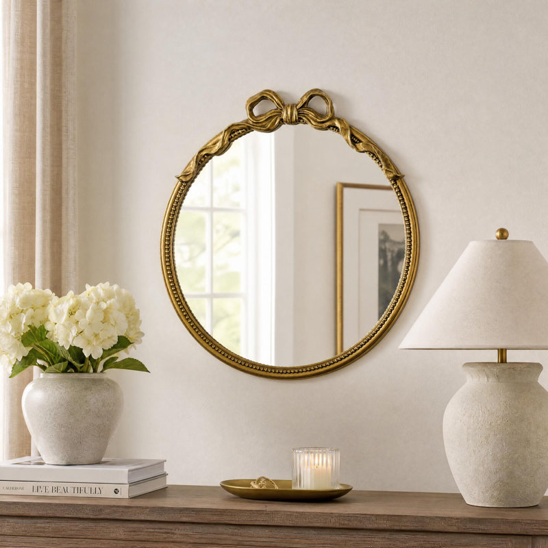 Miroir mural antique antique, 28" H x 26" W