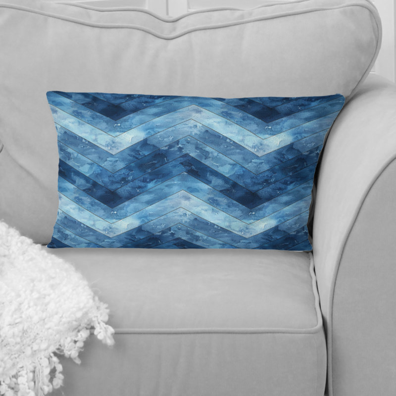 Motif lombaire moderne à motif de chevrons bleus III
