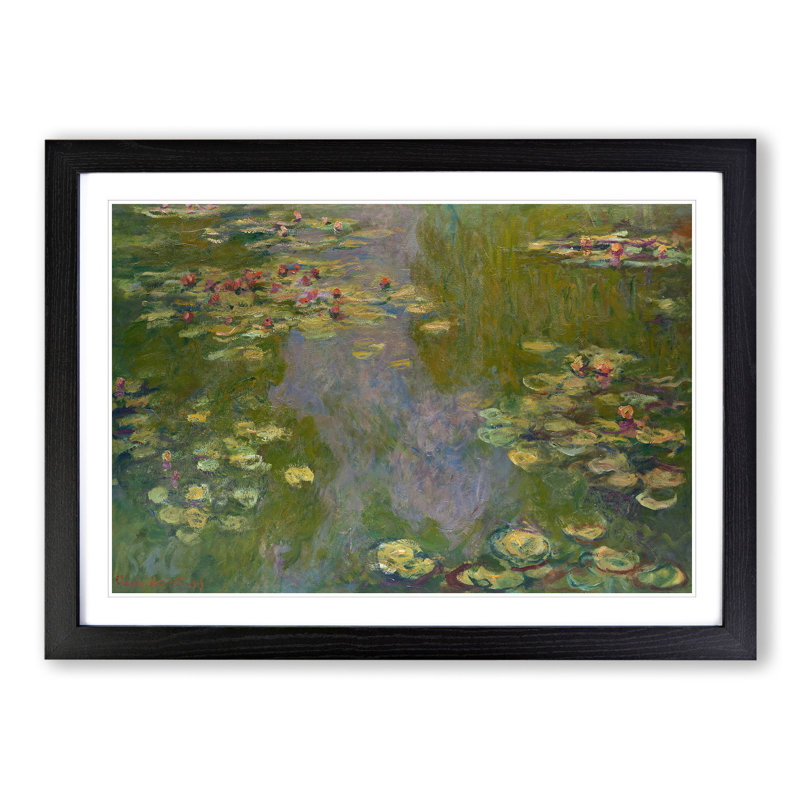 Water Lilies Lily Pond Vol.36 by Claude Monet - Framed Print, 36cm H x 48cm W x 2cm D, Black