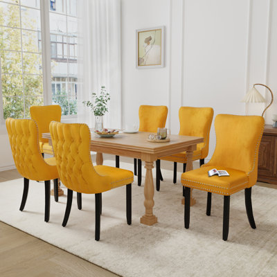 Ensemble de 8 chaises de salle à manger rembourrées en velours