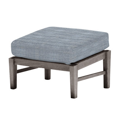 Repose-pieds d'extérieur en teck avec coussin Croquet