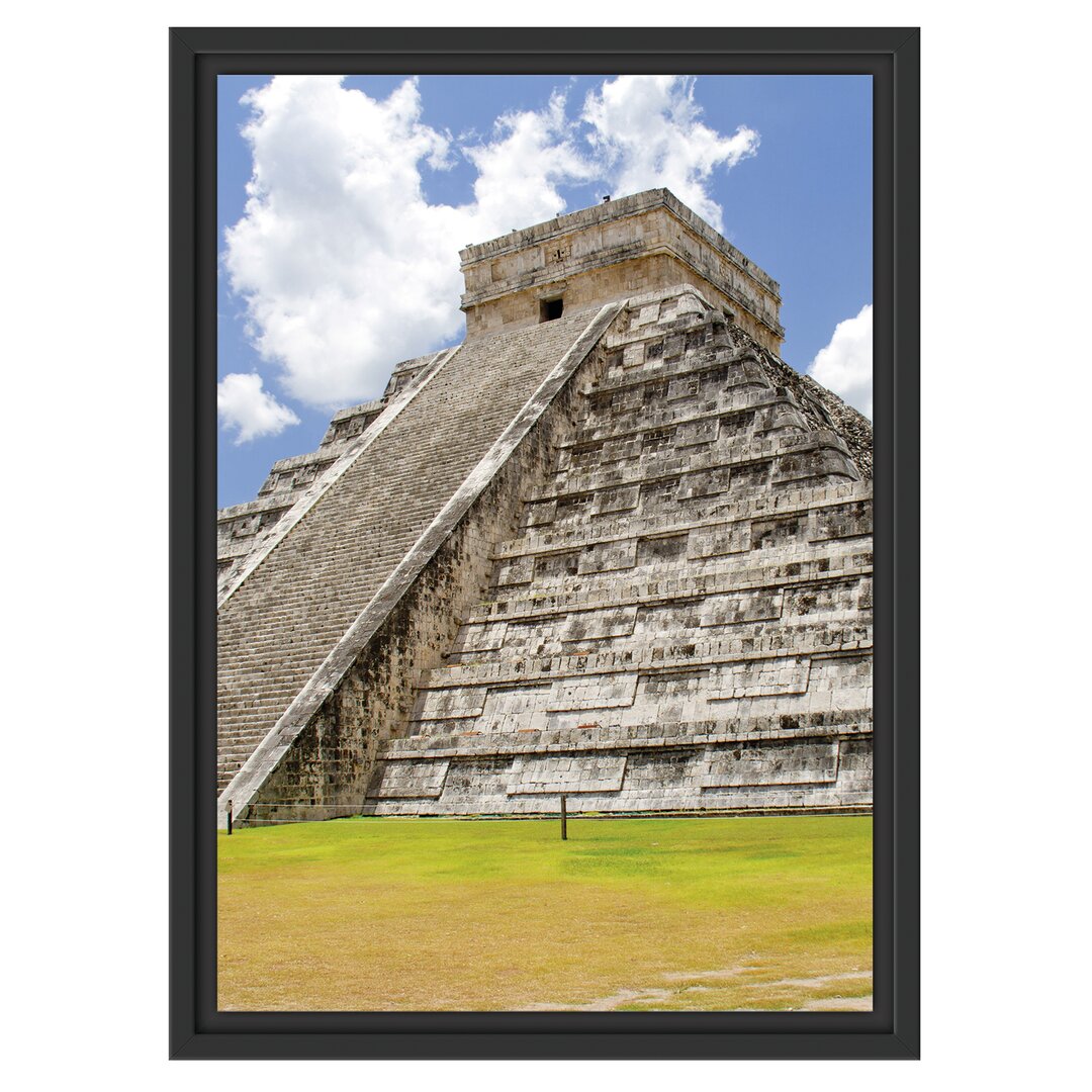 Gerahmtes Wandbild Maya Pyramide in Mexico