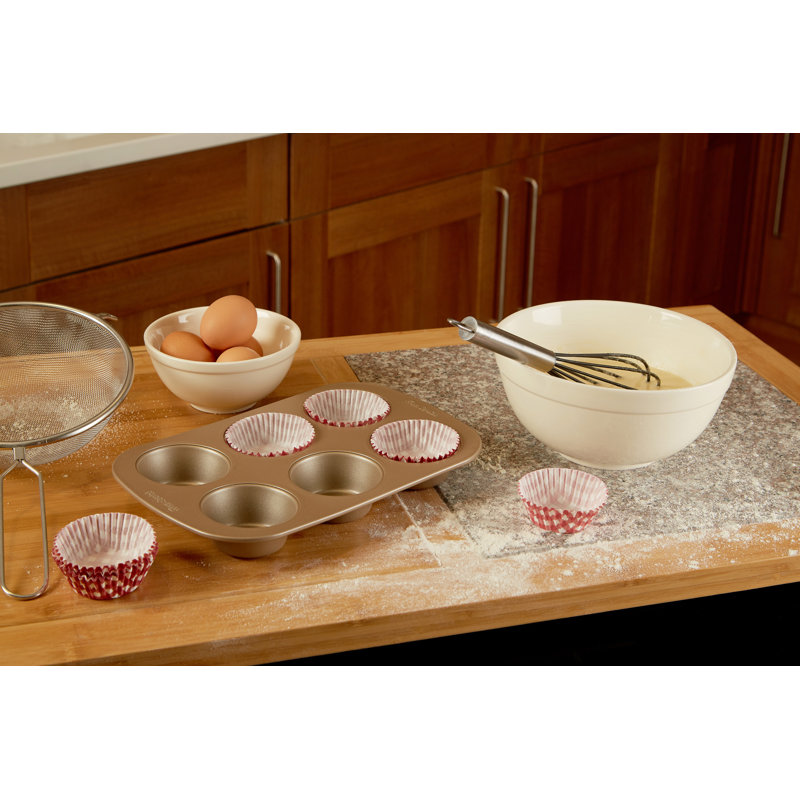 Symple Stuff From Scratch 6 Cup Non-Stick Steel Muffin Pan with Lid