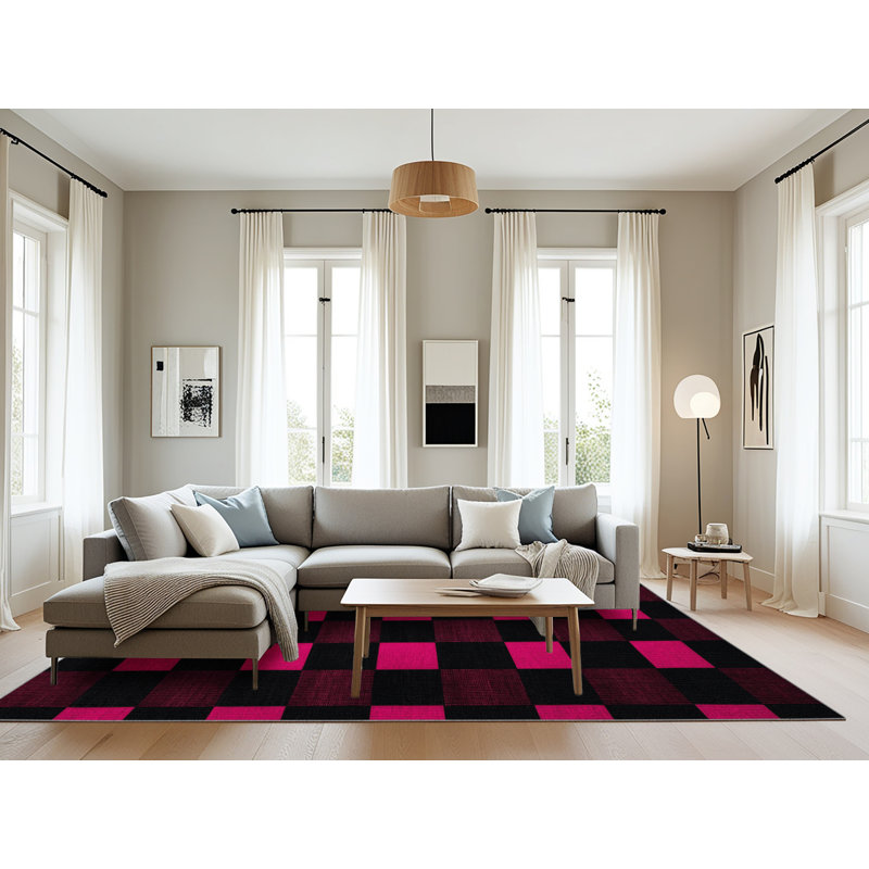 Machine Washable Botanical Brown Area Rug, Rectangle 6' x 9'