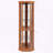Corner Lighted Glass Cabinet with Adjustable Shelves-1604443196